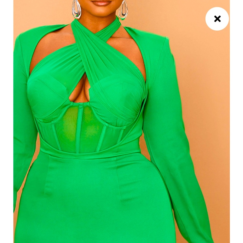 Emerald Green Corset Blazer dress